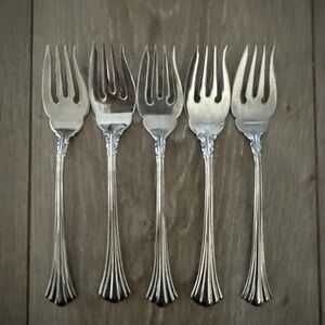 Set of 5 Reed & Barton Stainless 1800 Salad Fork